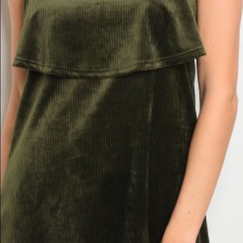 OLIVE VELVET Sexy Party Mini Dress ~ Classy Le Lis - Picture 5 of 8
